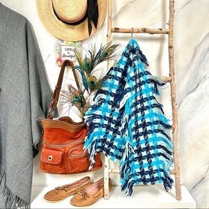 100% wool BOHO fringe chunky scarf w super texture